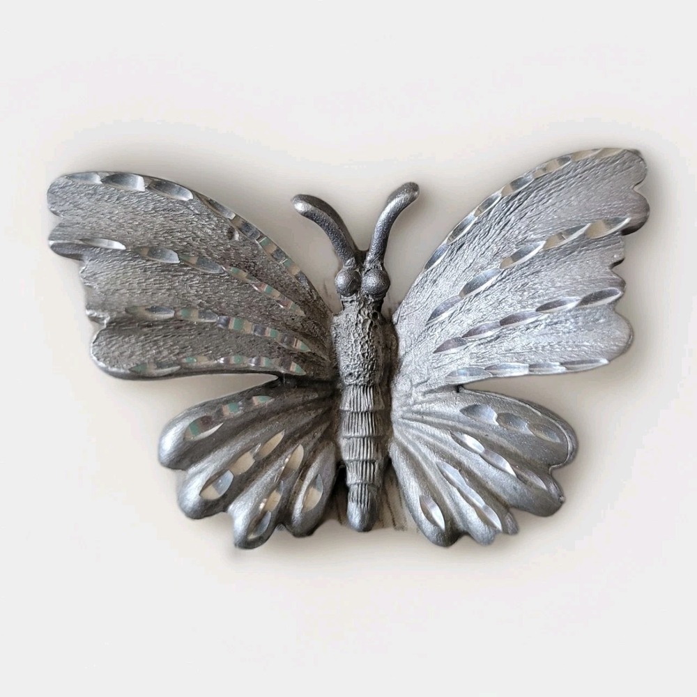 Vintage Spoontiques Pewter Butterfly Figurine MCM Metal Paperweight‎